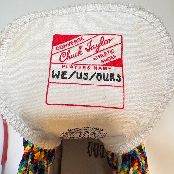 CONVERSE "Find Your Pride" Star Canvas Rubber Hi Top Sneaker Mens Size 10.5 - Picture 10 of 11